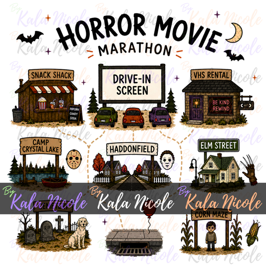 Horror Movie Marathon Map PNG