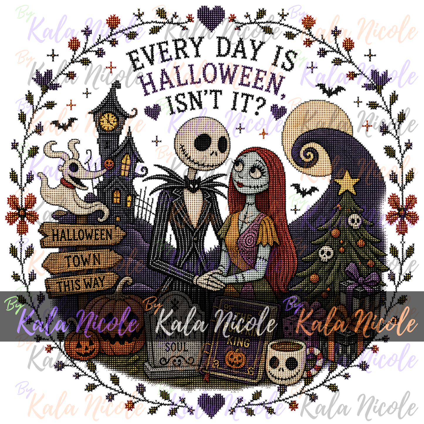 Nightmare Before Christmas Cross-Stitch PNG | Everyday is Halloween