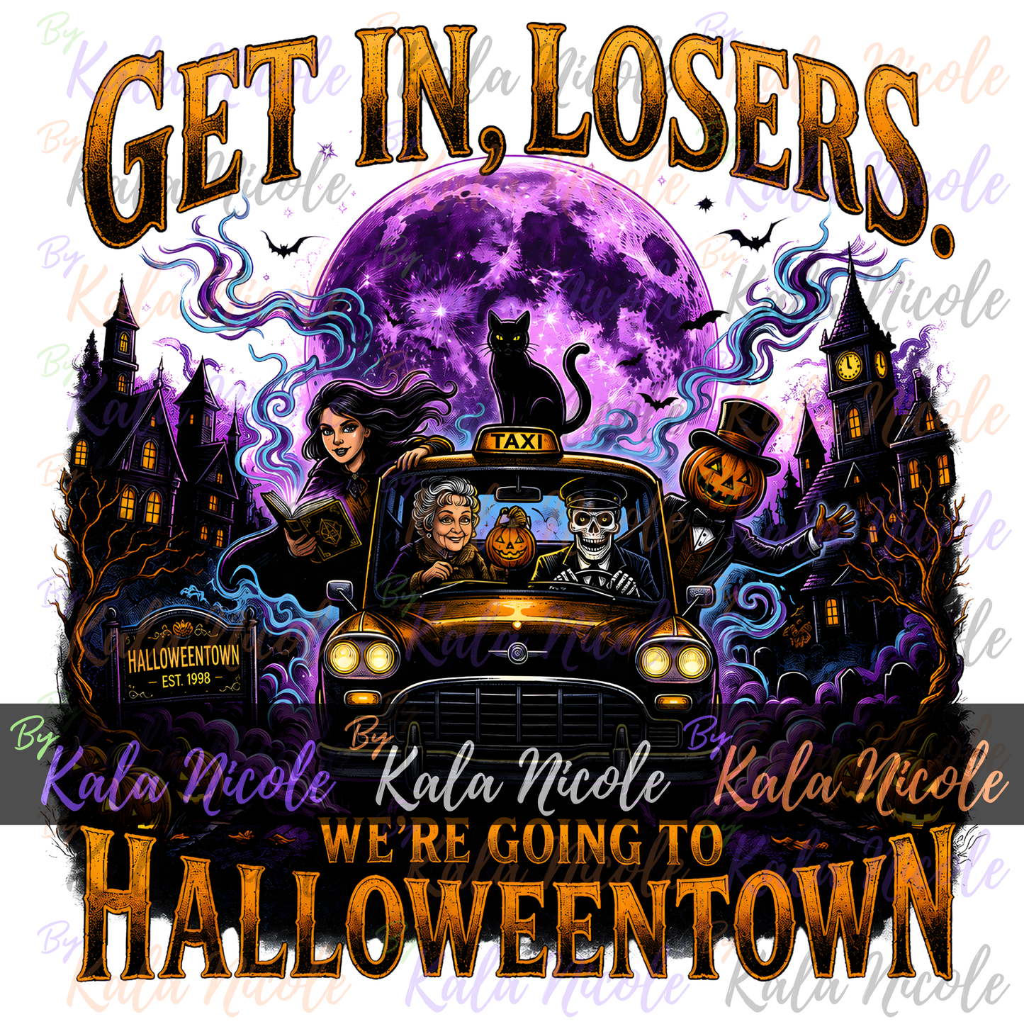 Get In Losers Going To Halloweentown PNG Bundle | Trendy Halloween PNG | 90s Halloween (Digital Download)
