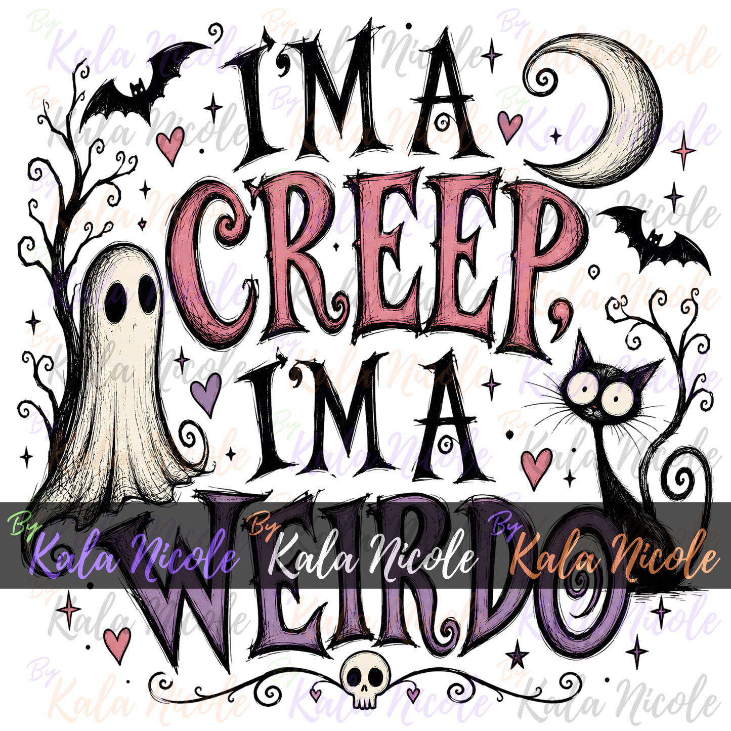 I'm A Creep I'm a Weirdo PNG | Trendy Halloween PNG | Fall PNG | Cute Ghost Clipart (Digital Download)