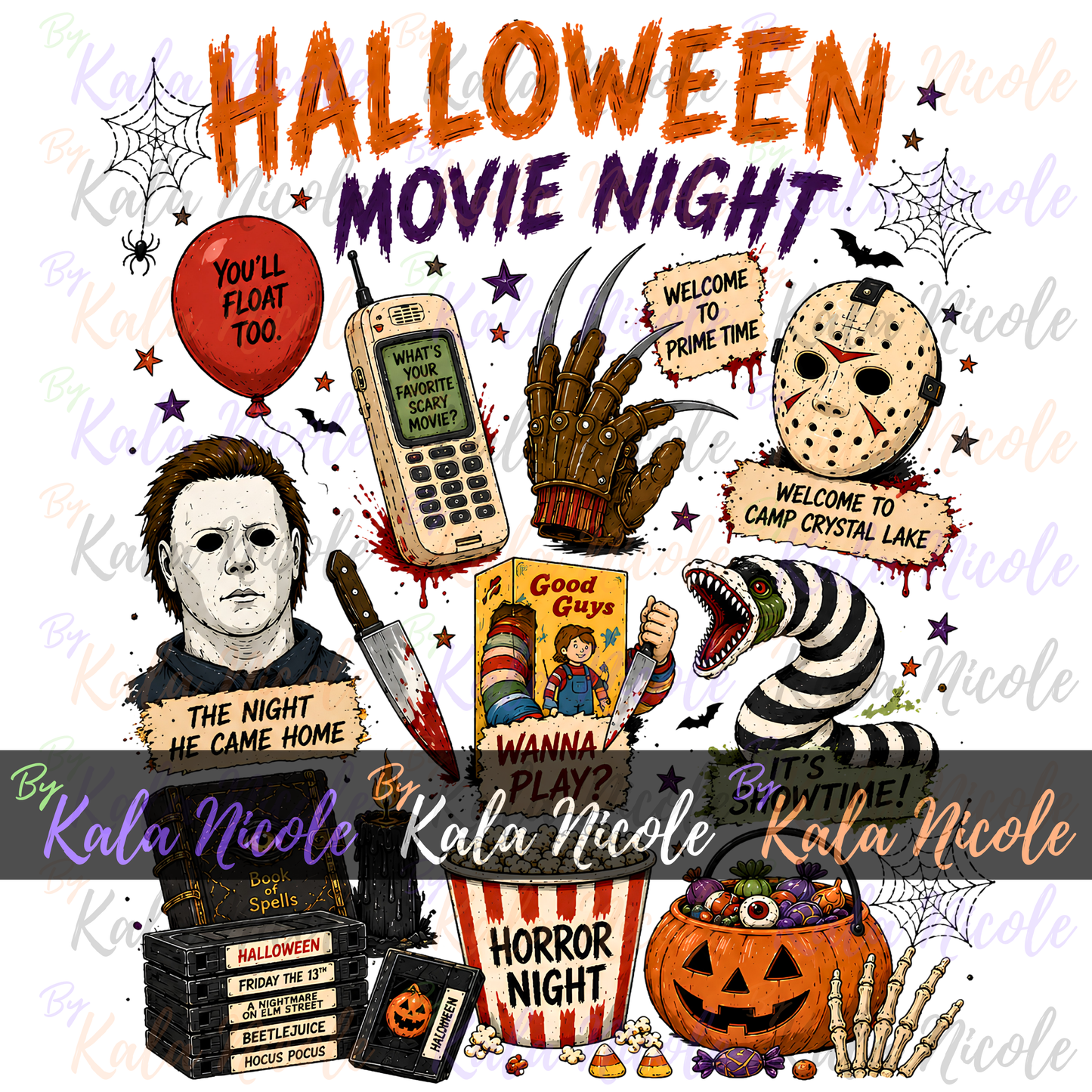 Halloween Movie Night PNG