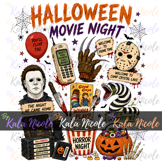 Halloween Movie Night PNG