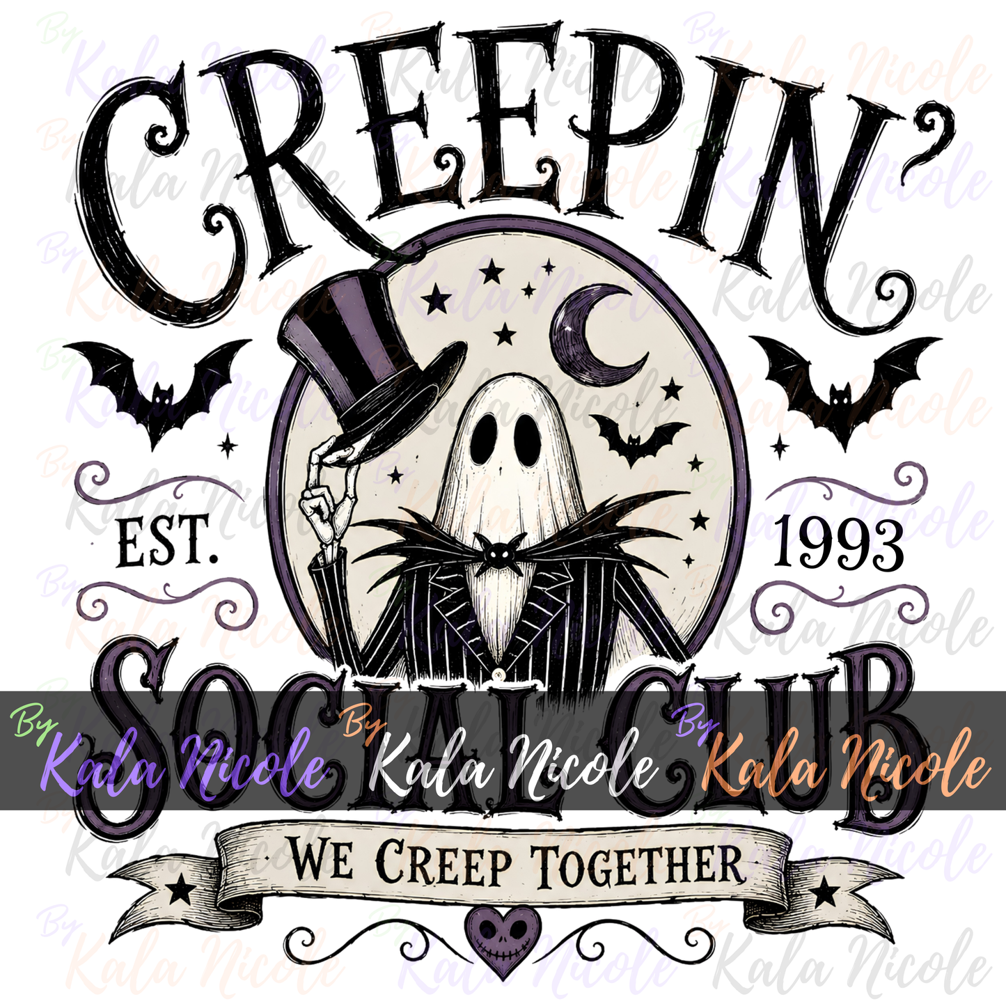 Creepin' Social Club PNG | Trendy Halloween PNG | Fall PNG | Cute Ghost Clipart (Digital Download)