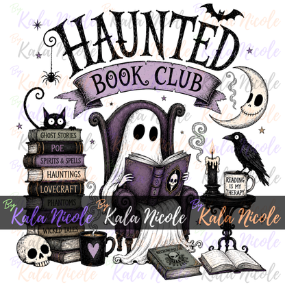 Haunted Book Club PNG | Trendy Halloween PNG | Fall PNG | Cute Ghost Clipart (Digital Download)