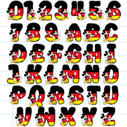 Mickey & Friends Alphabet PNG Bundle | ABC 123