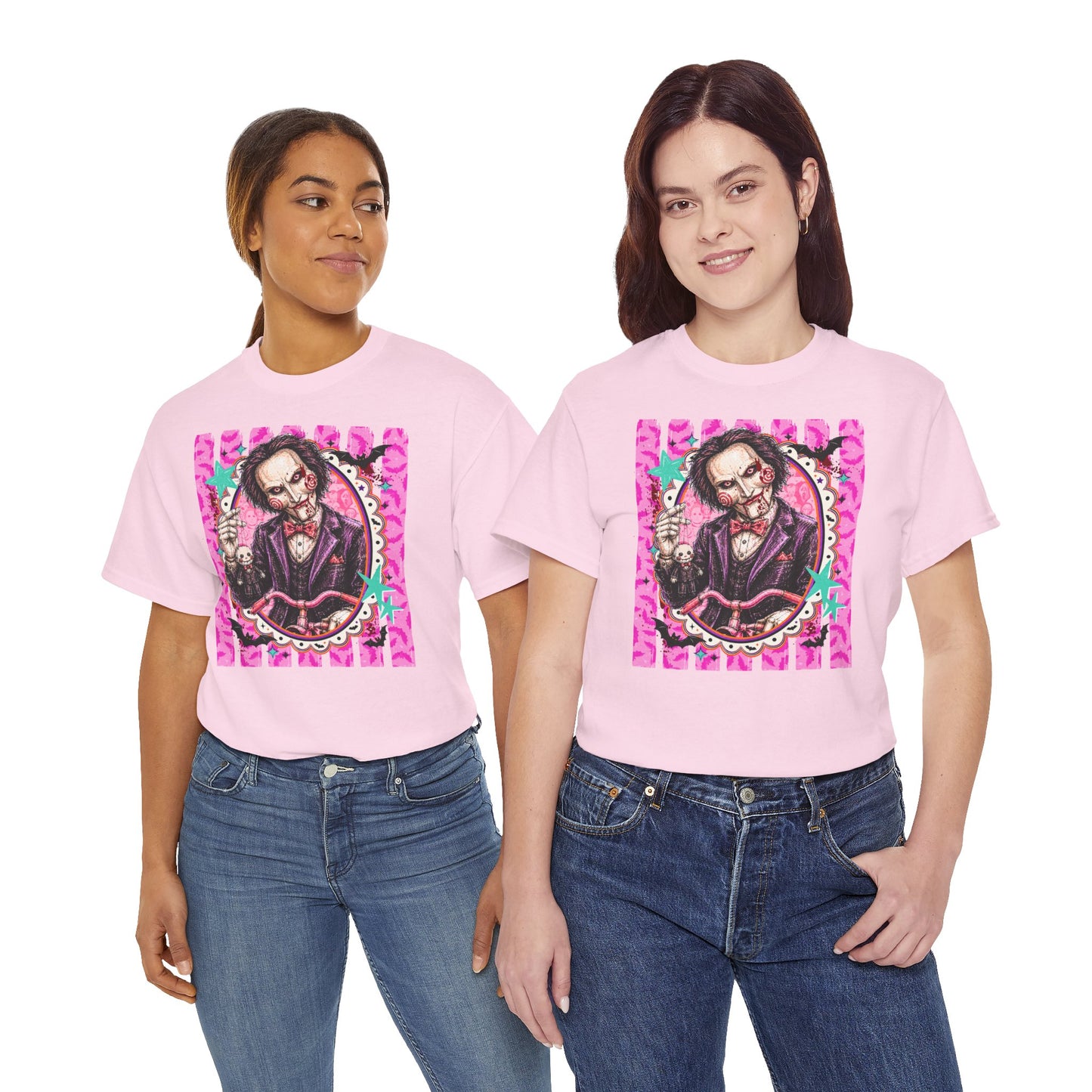 Saw Portrait Tee — Colorful Spooky Horror Shirt