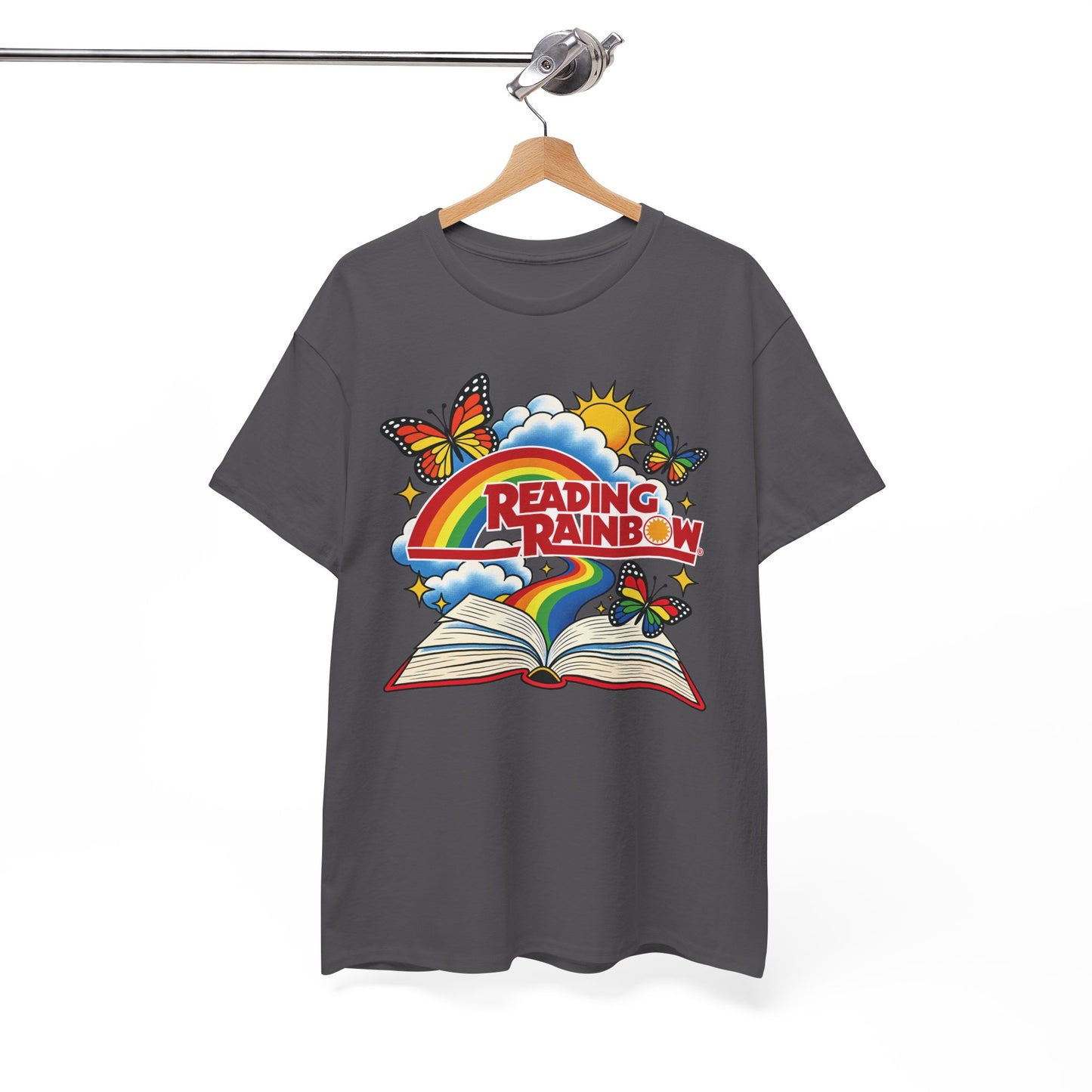 Rainbow & Butterflies Retro Book Graphic Tee