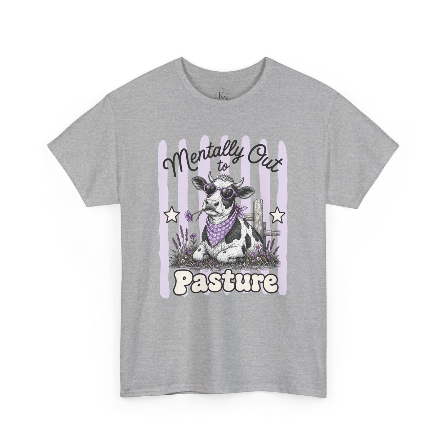 Mentally Out to Pasture Retro Cow Graphic Tee