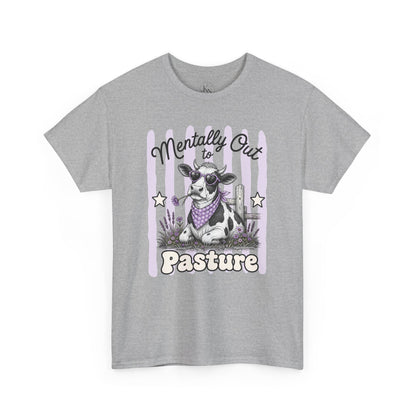 Mentally Out to Pasture Retro Cow Graphic Tee