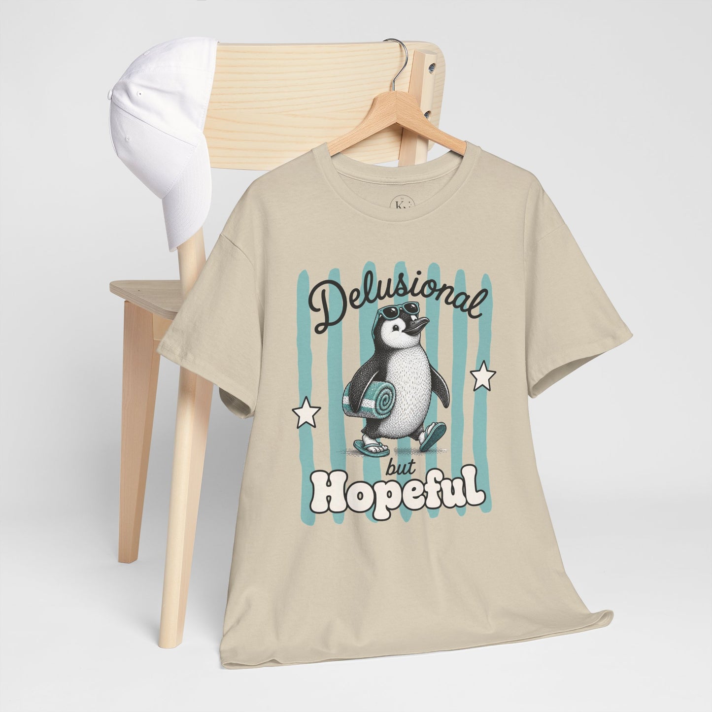 Delusional But Hopeful Retro Penguin Graphic Tee