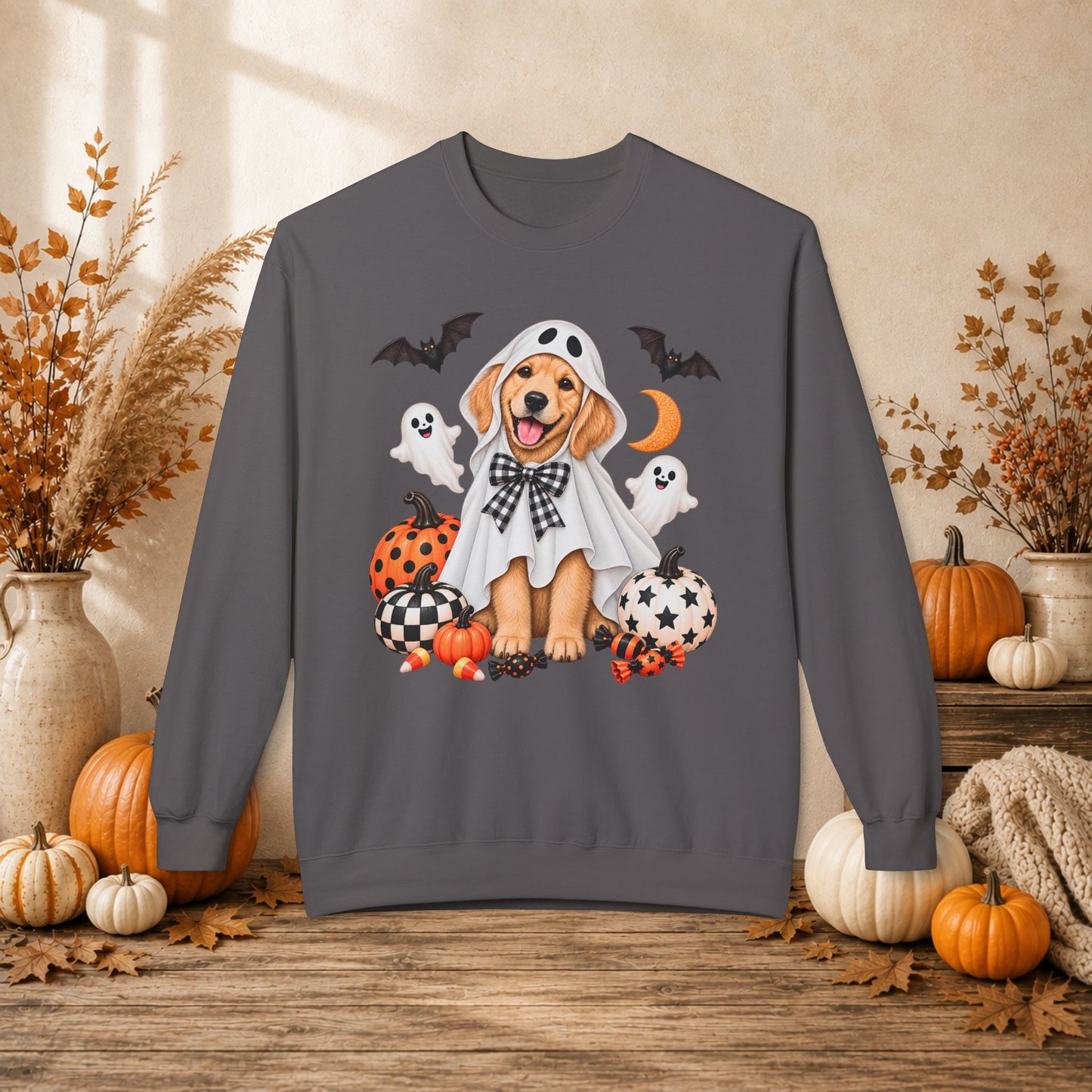 Golden Retriever Ghost Costume Sweatshirt