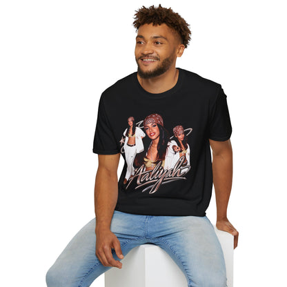 Aaliyah Tribute T-Shirt — Vintage 90s R&B Bandana Graphic Tee