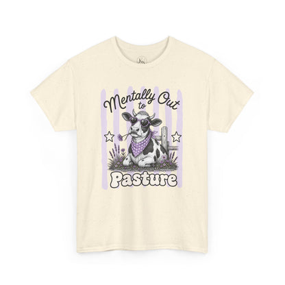 Mentally Out to Pasture Retro Cow Graphic Tee