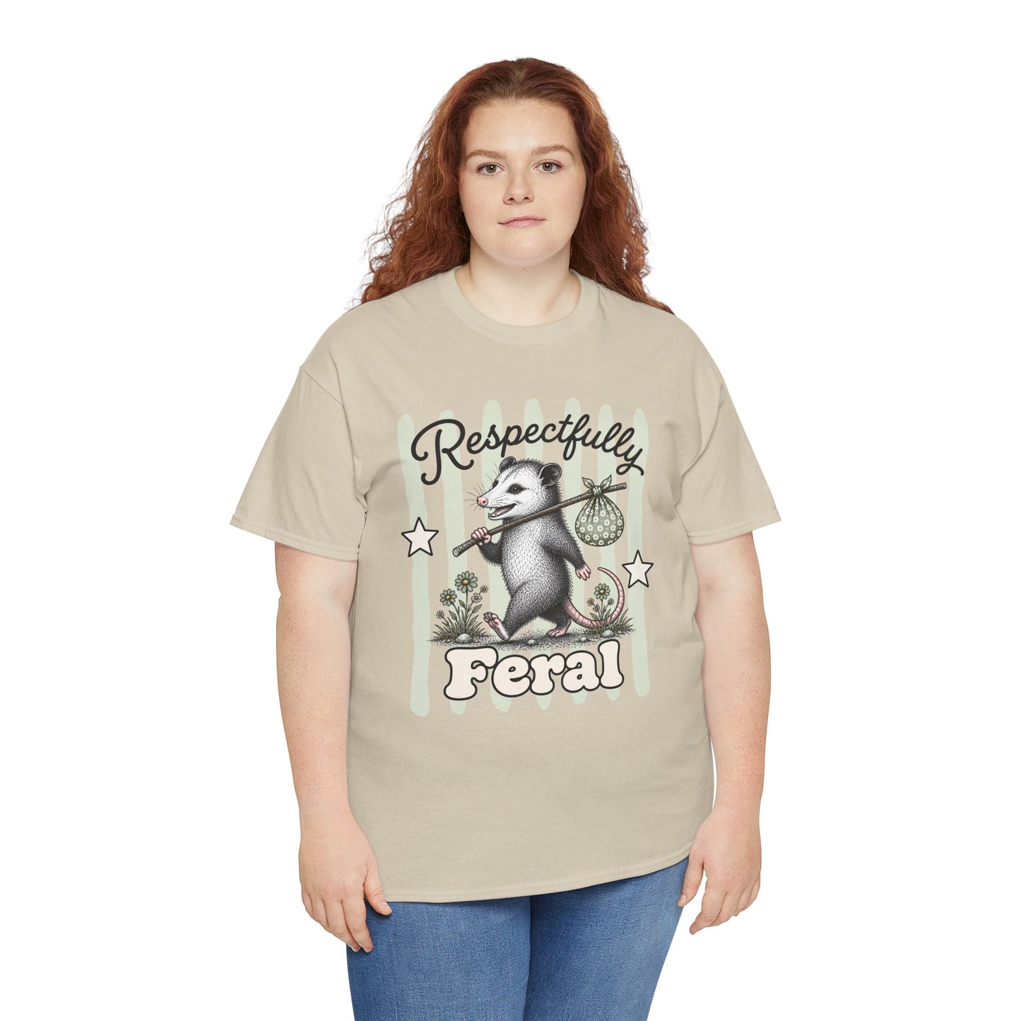 Respectfully Feral Retro Possum Graphic Tee