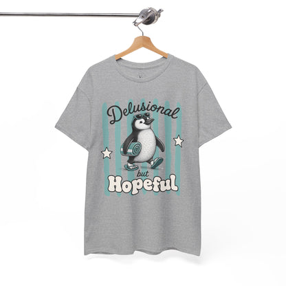 Delusional But Hopeful Retro Penguin Graphic Tee