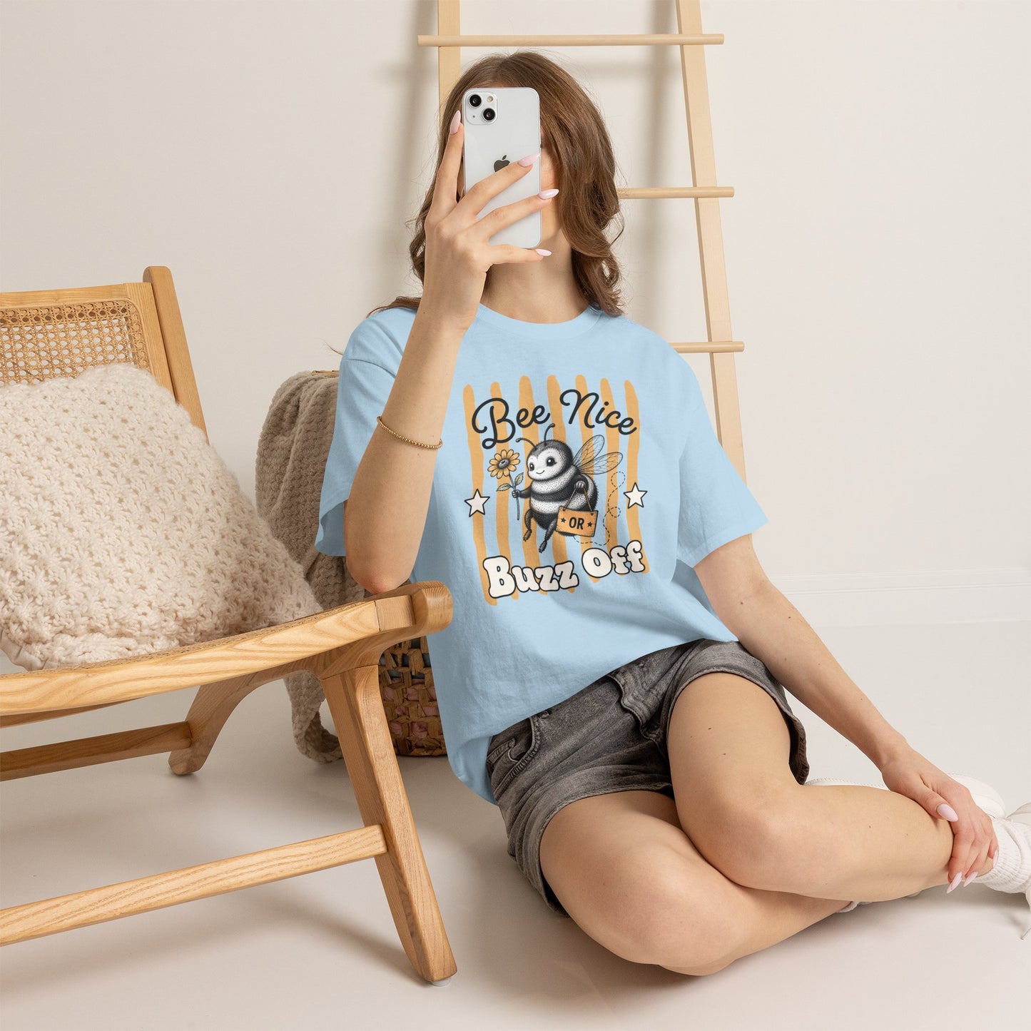 Bee Nice or Buzz Off Retro Bee Graphic Tee