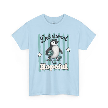 Delusional But Hopeful Retro Penguin Graphic Tee
