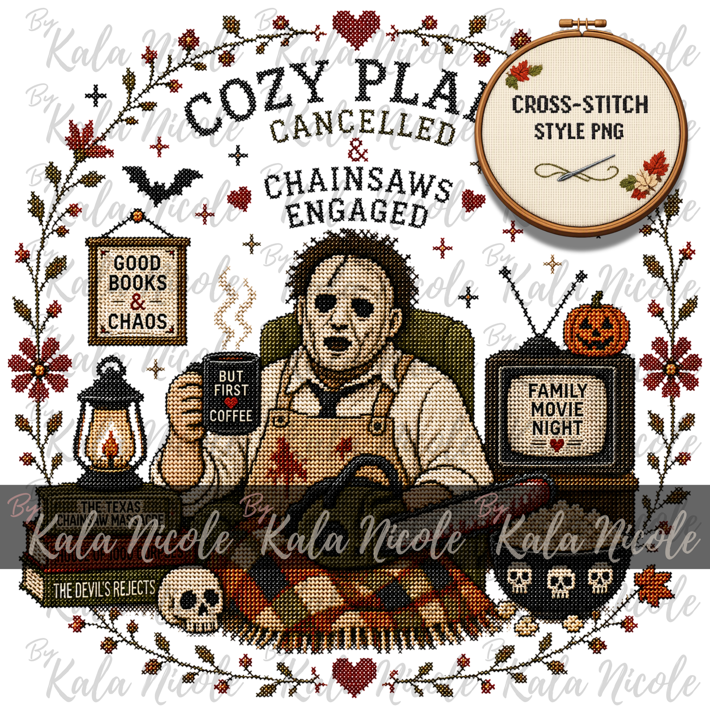 Horror Movie Cross-Stitch PNG | Leatherface