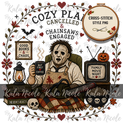Horror Movie Cross-Stitch PNG | Leatherface
