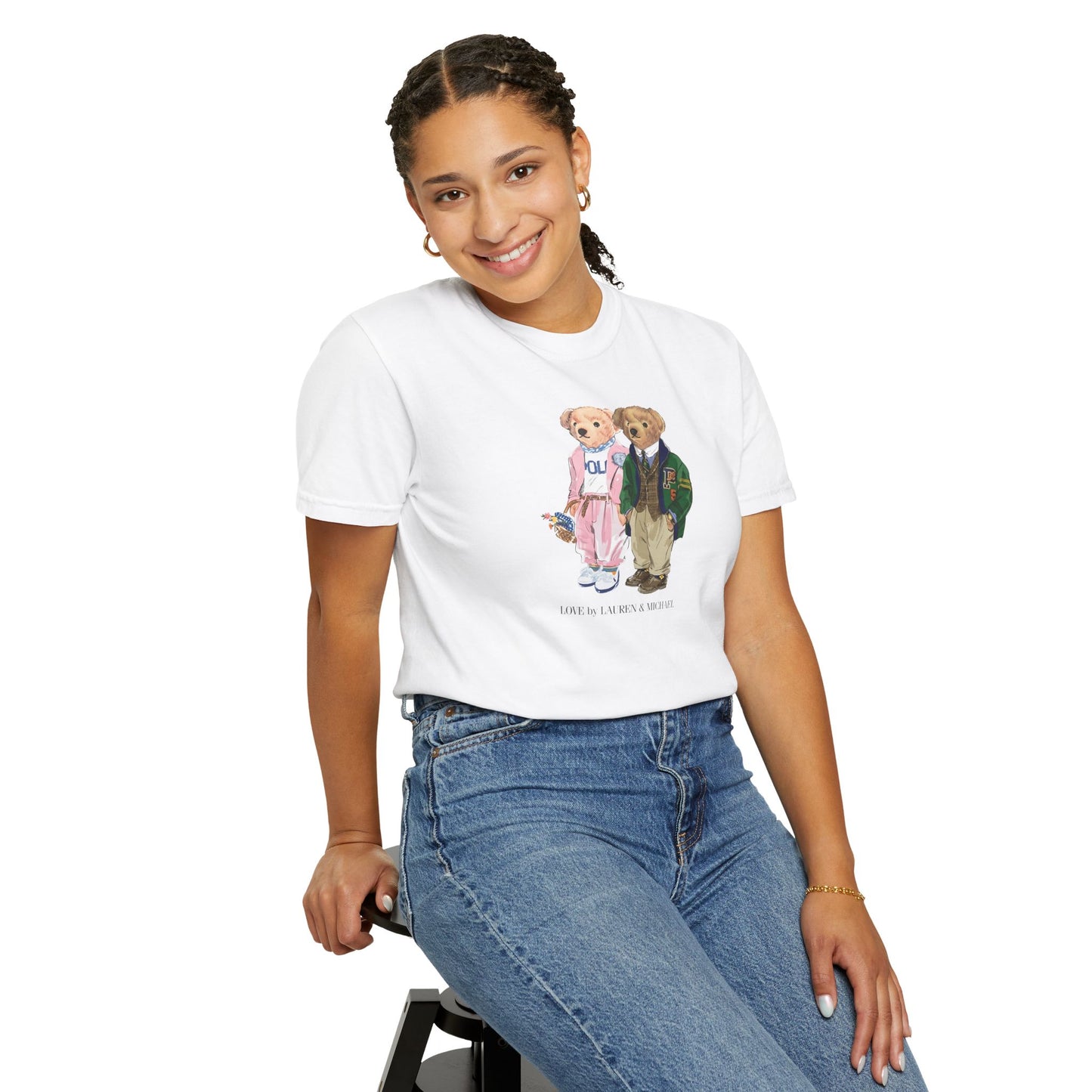 Personalized Couples T-Shirt — Custom Teddy Bear Graphic Tee | Gift for Him & Her