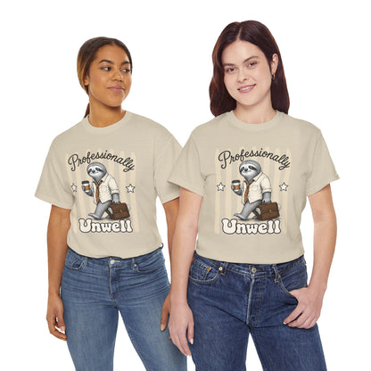 Professionally Unwell Retro Sloth Graphic Tee