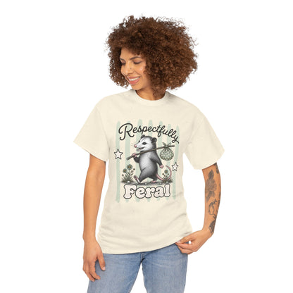 Respectfully Feral Retro Possum Graphic Tee