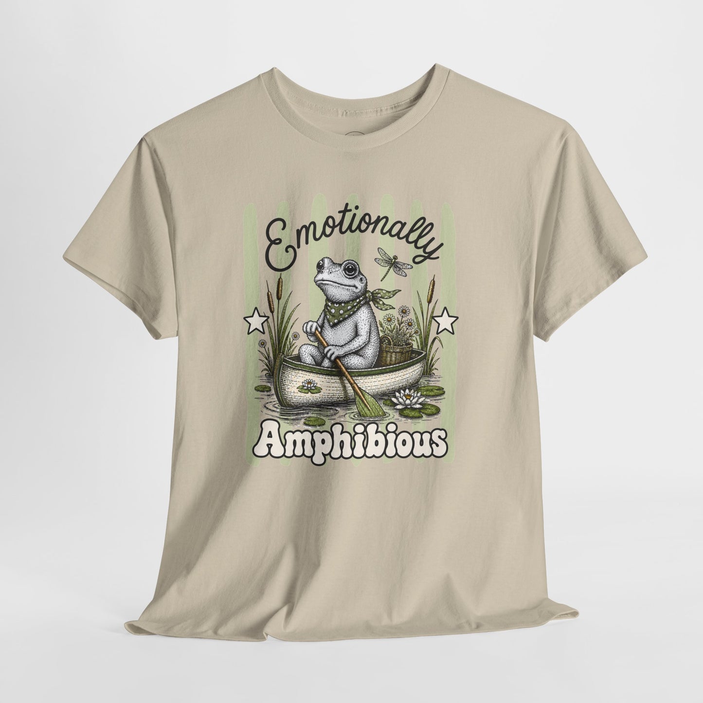 Emotionally Amphibious Retro Frog Graphic Tee