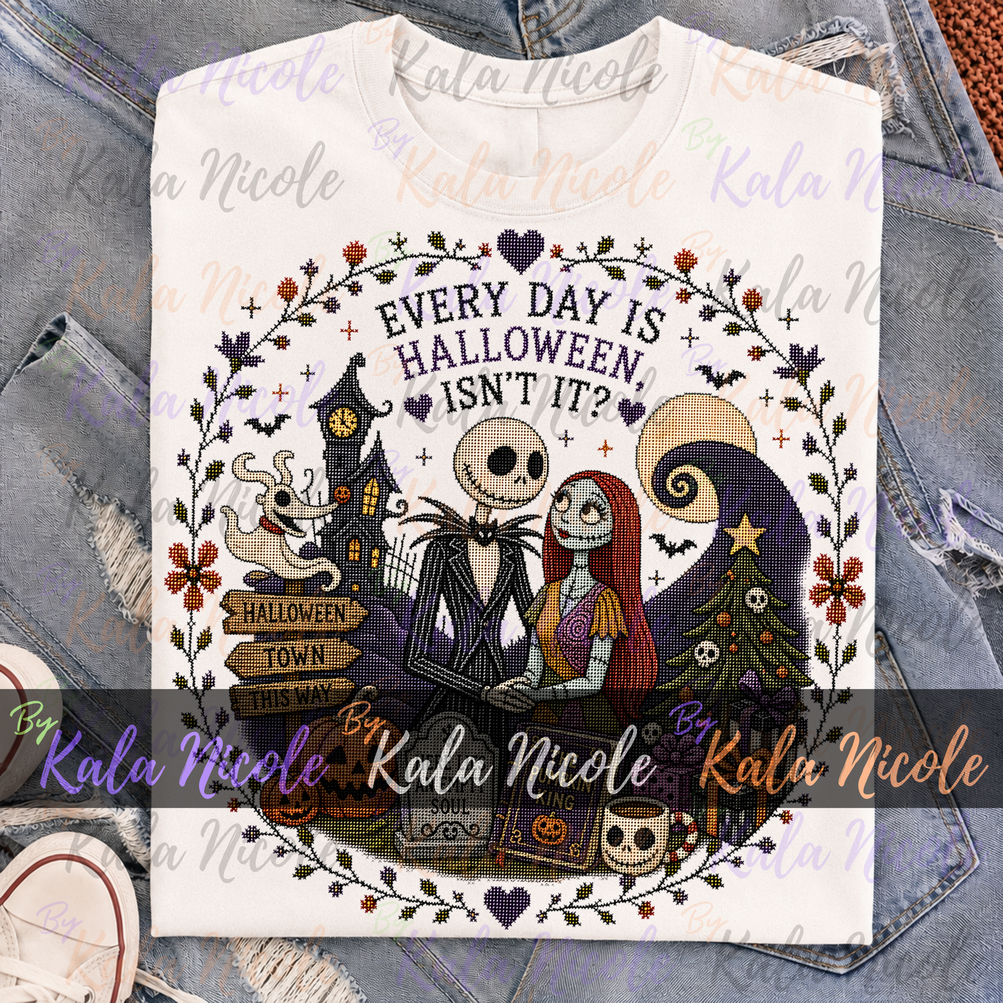 Nightmare Before Christmas Cross-Stitch PNG | Everyday is Halloween