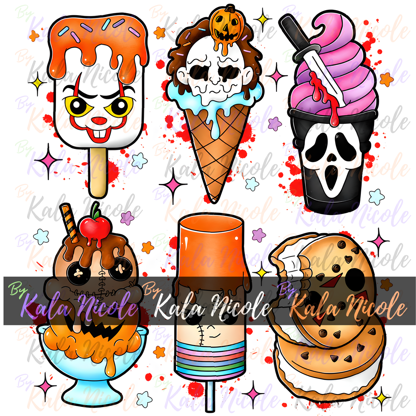 Horror Movie Dessert PNG | Trendy Halloween PNG | Horror Movie Clipart (Digital Download)
