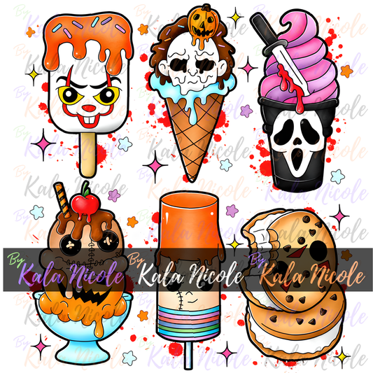 Horror Movie Dessert PNG | Trendy Halloween PNG | Horror Movie Clipart (Digital Download)