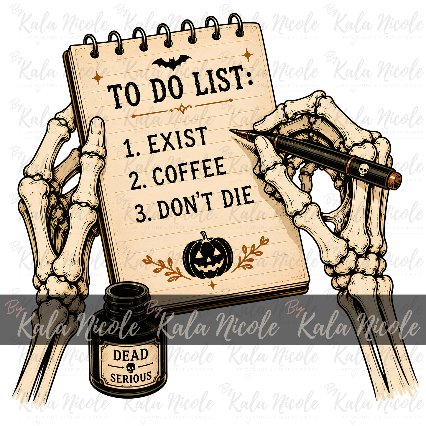 Skeleton Hands To Do List PNG
