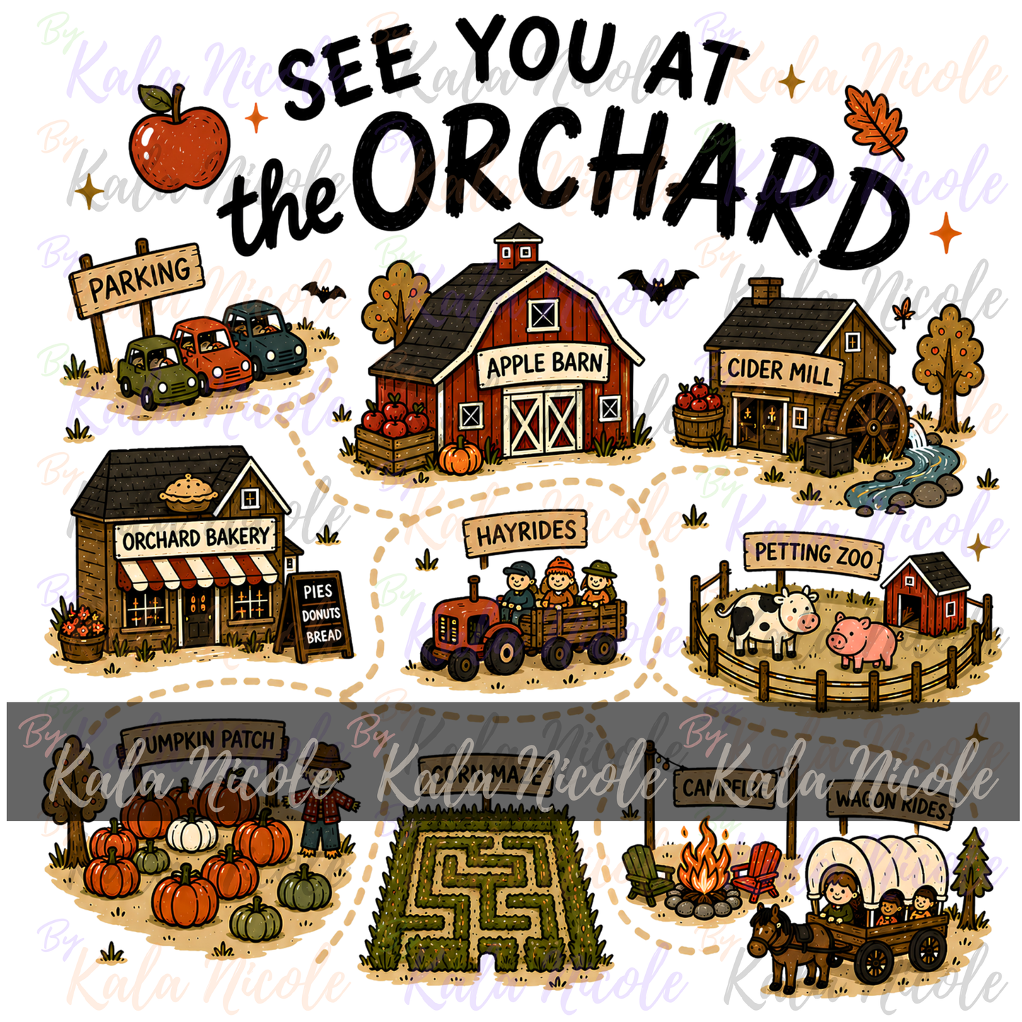 See You at the Orchard Map PNG Bundle