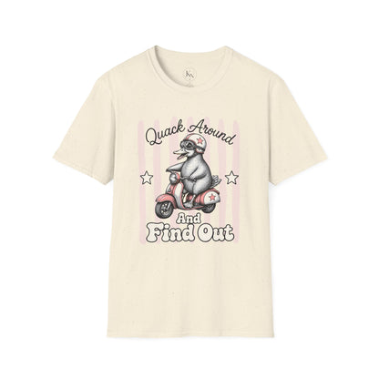 Quack Around & Find Out Graphic Tee | Cute Duck Dry Humor Shirt