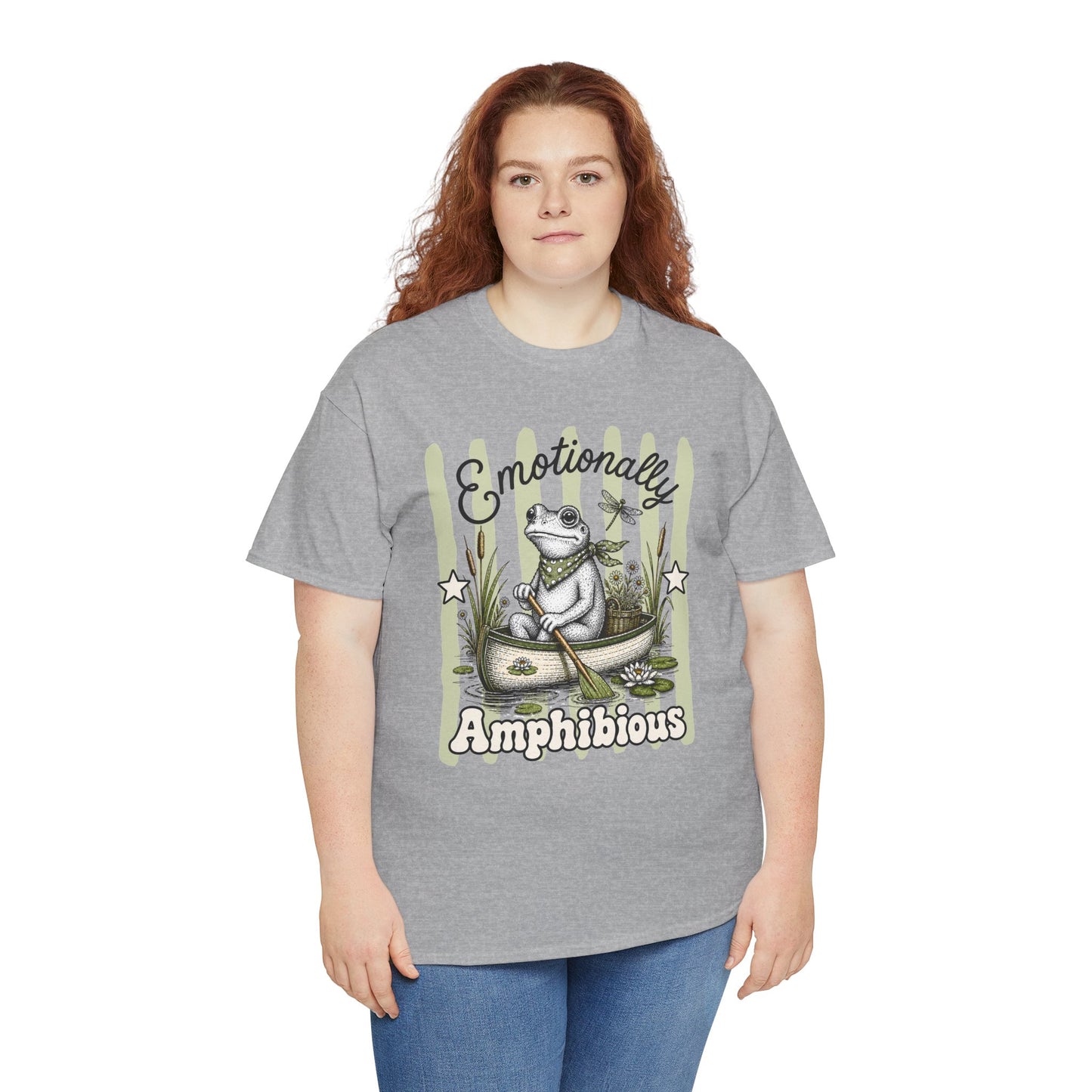 Emotionally Amphibious Retro Frog Graphic Tee