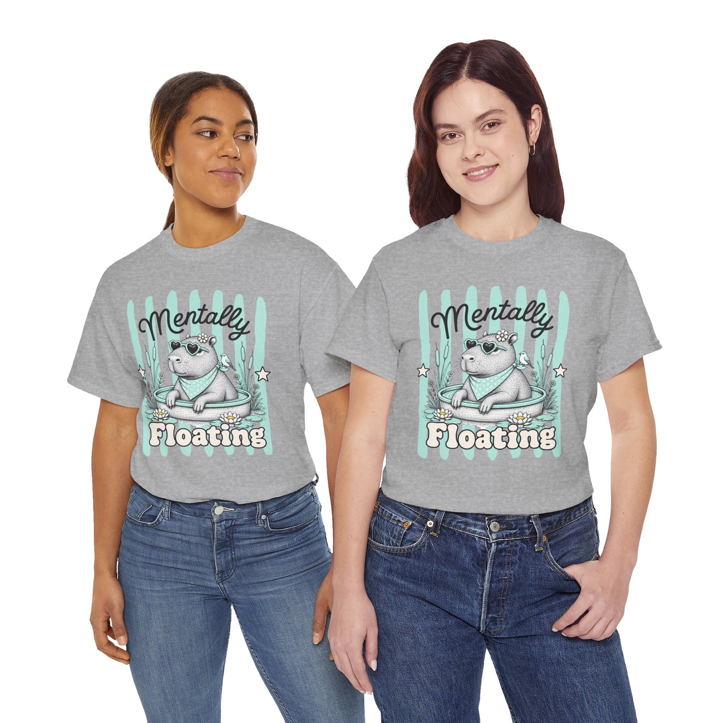 Mentally Floating Retro Capybara Graphic Tee