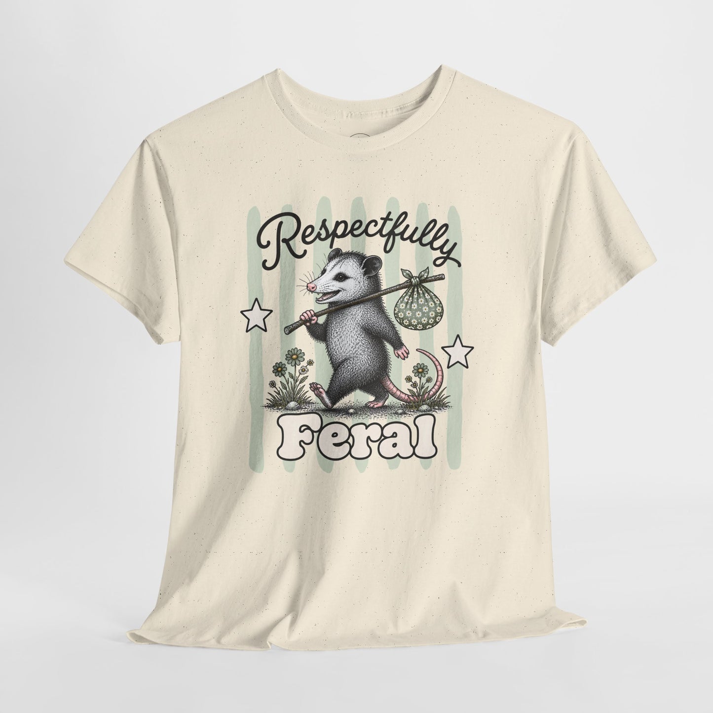 Respectfully Feral Retro Possum Graphic Tee