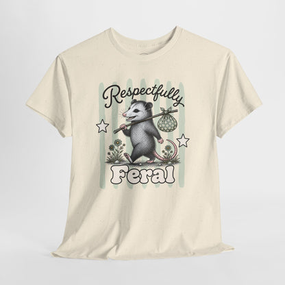 Respectfully Feral Retro Possum Graphic Tee