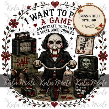 Horror Movie Cross-Stitch PNG | Saw