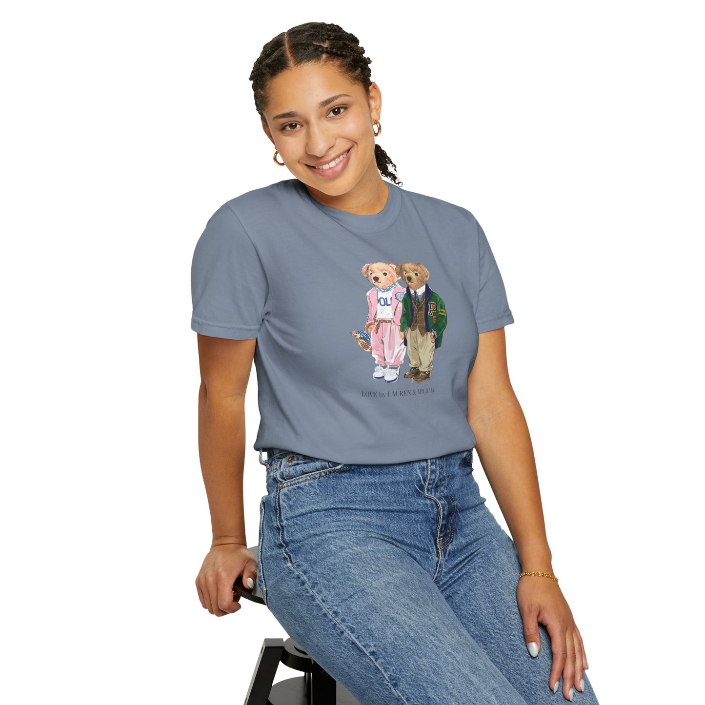 Personalized Couples T-Shirt — Custom Teddy Bear Graphic Tee | Gift for Him & Her