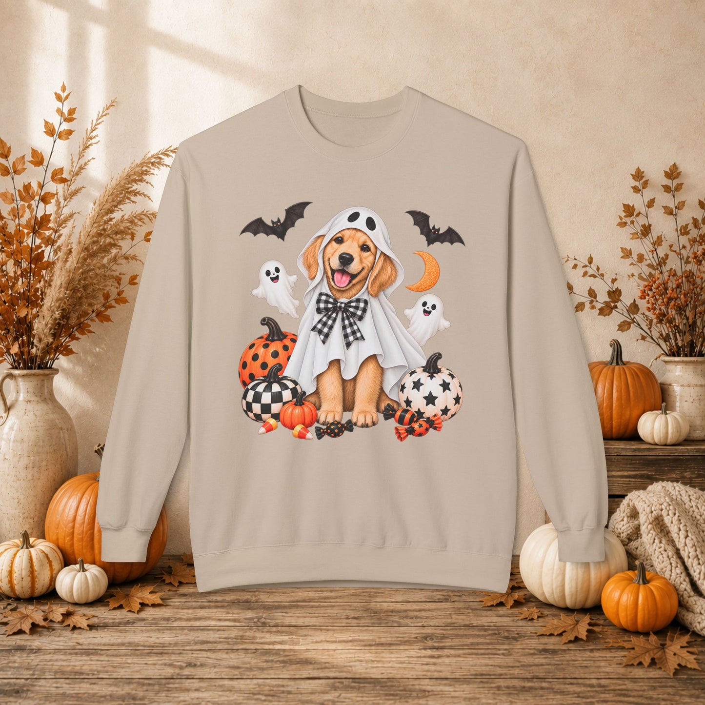 Golden Retriever Ghost Costume Sweatshirt
