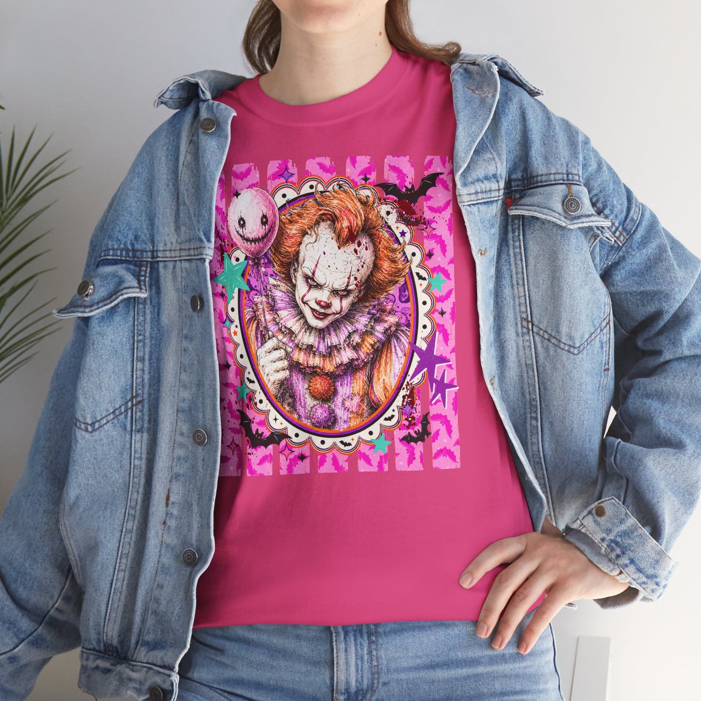 Pennywise Portrait Tee — Colorful Spooky Horror Shirt