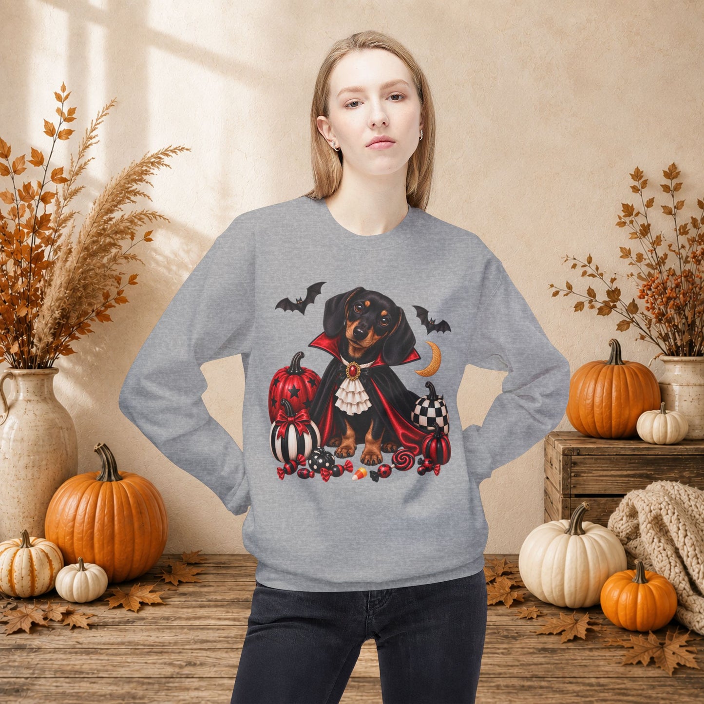 Dachshund Vampire Halloween Sweatshirt