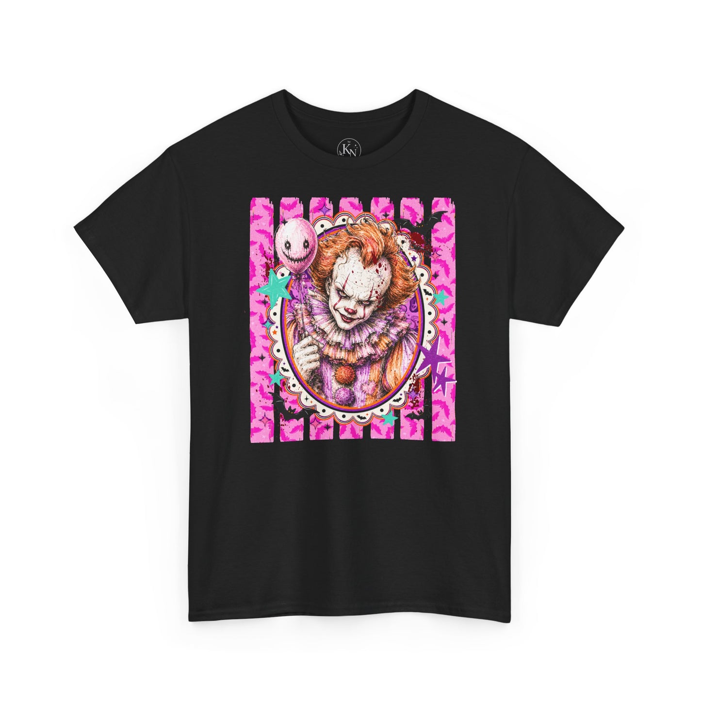 Pennywise Portrait Tee — Colorful Spooky Horror Shirt