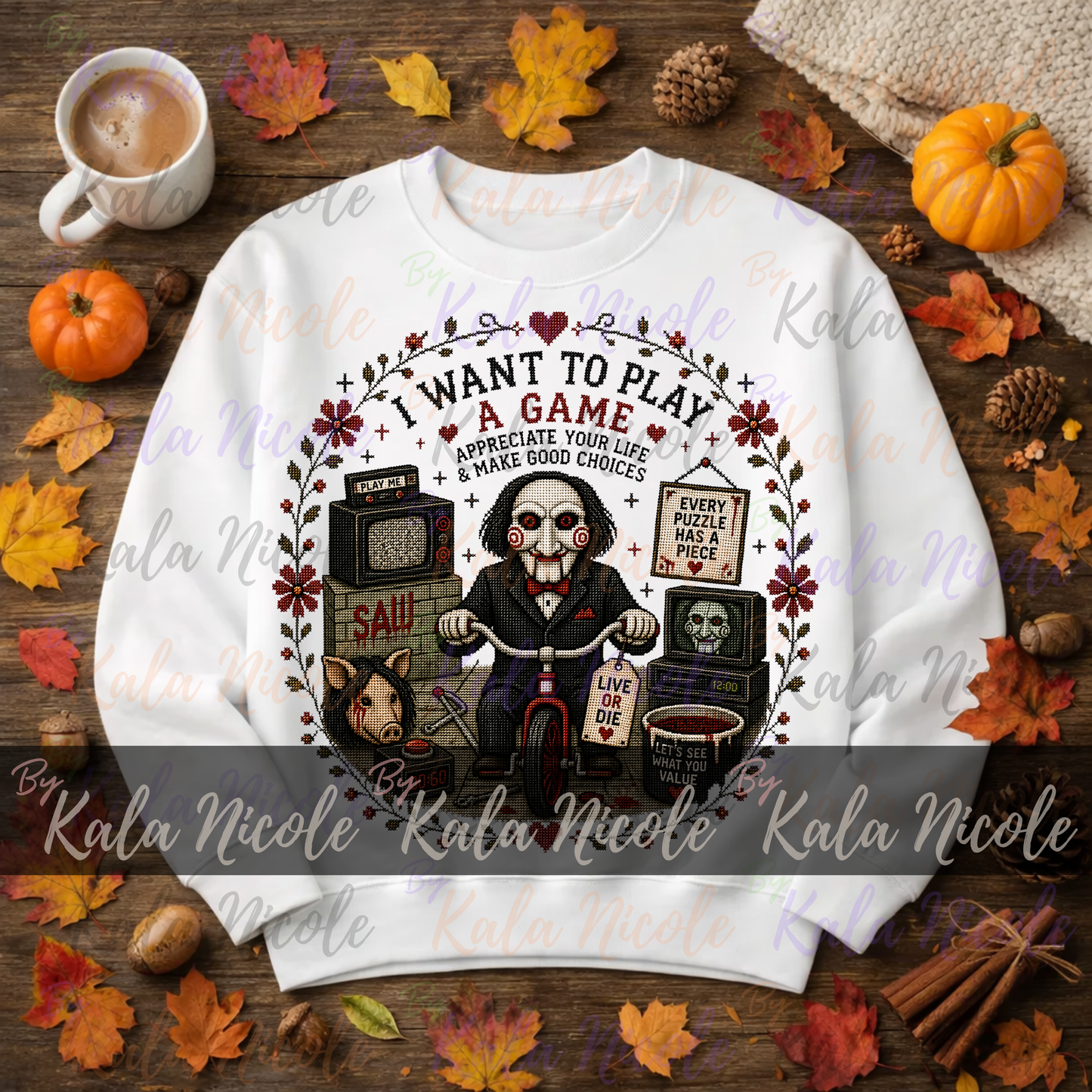 Horror Movie Cross-Stitch PNG | Saw