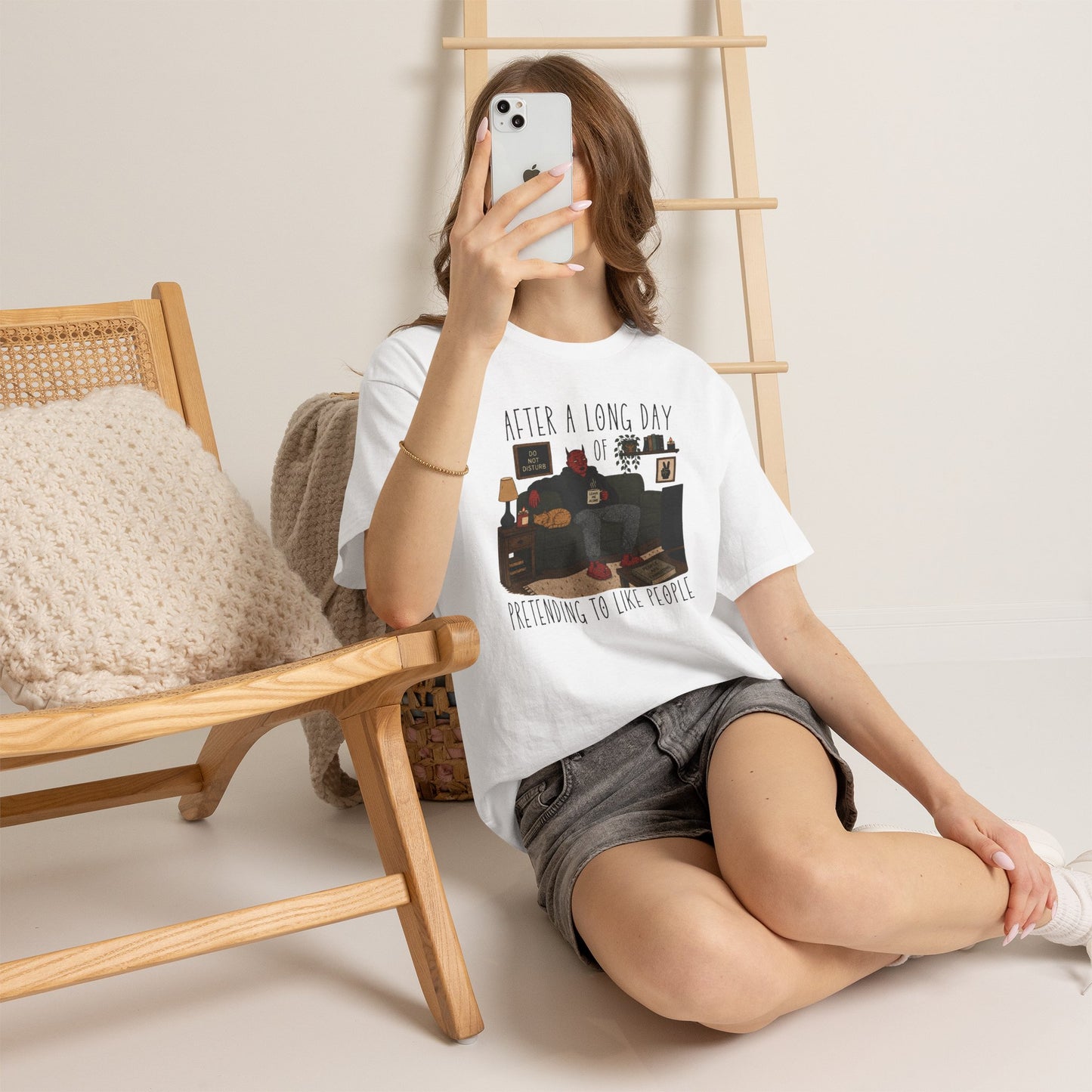 Introvert Humor T-Shirt — "After a Long Day of Pretending to Like People" Graphic Tee