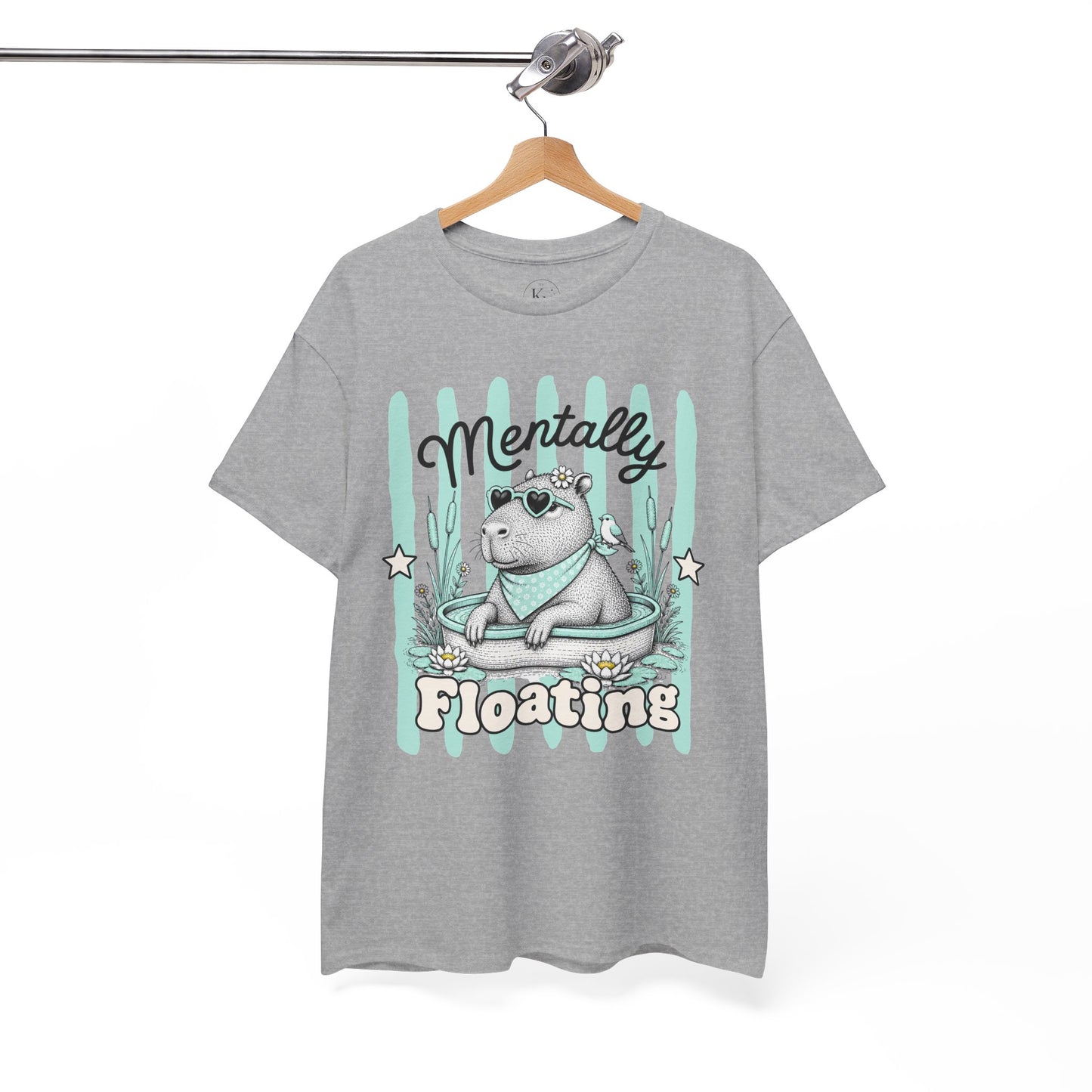 Mentally Floating Retro Capybara Graphic Tee
