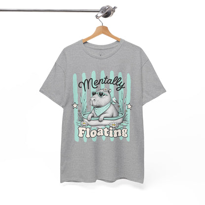 Mentally Floating Retro Capybara Graphic Tee