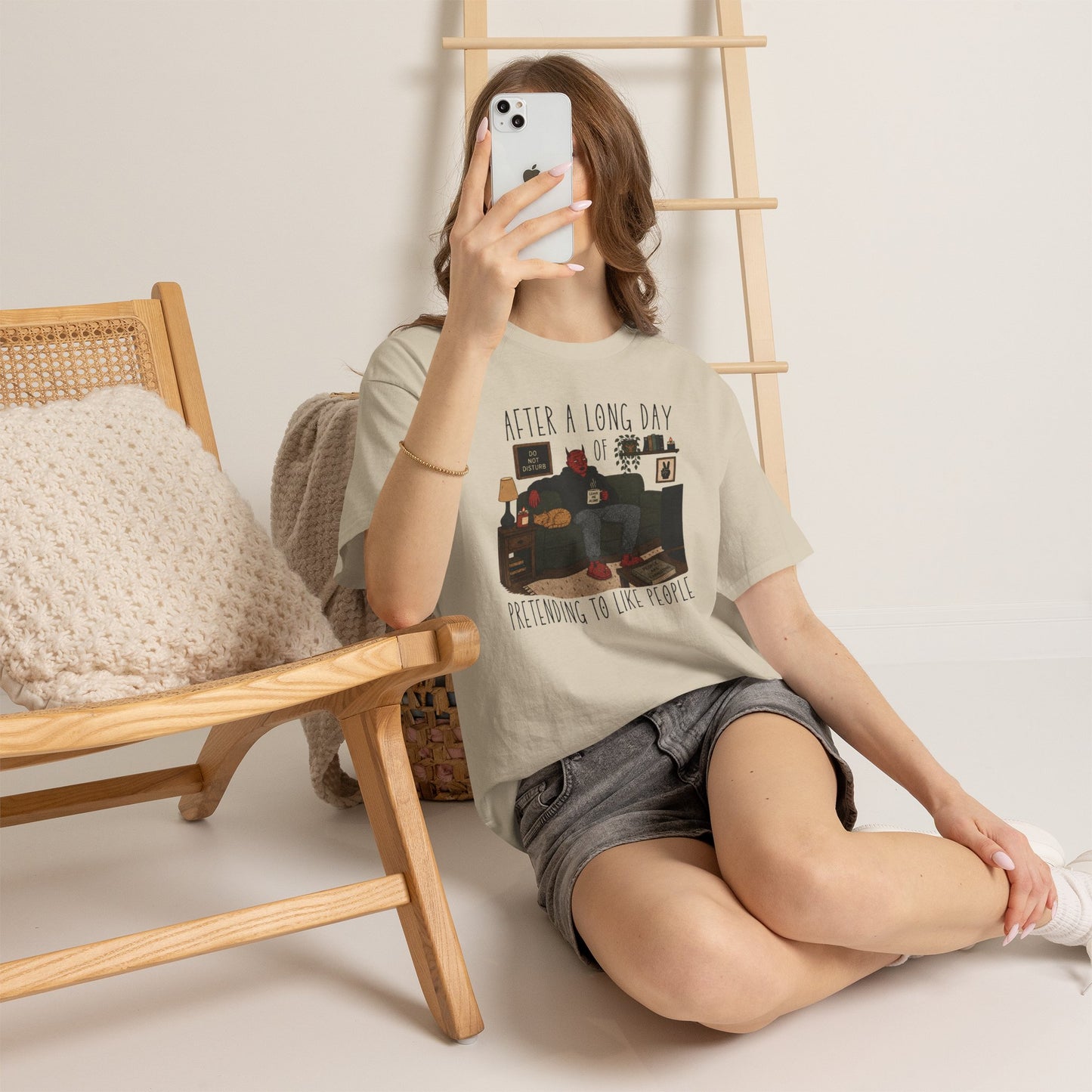 Introvert Humor T-Shirt — "After a Long Day of Pretending to Like People" Graphic Tee