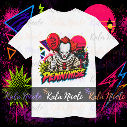 80s Neon Horror PNG | Sewer Clown Slasher PNG