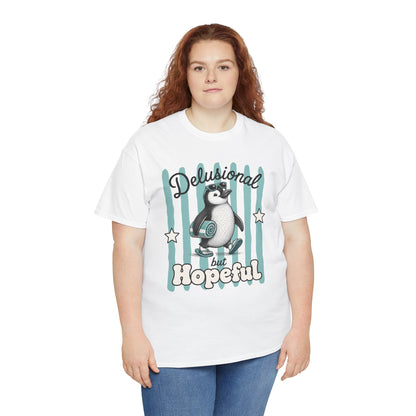 Delusional But Hopeful Retro Penguin Graphic Tee